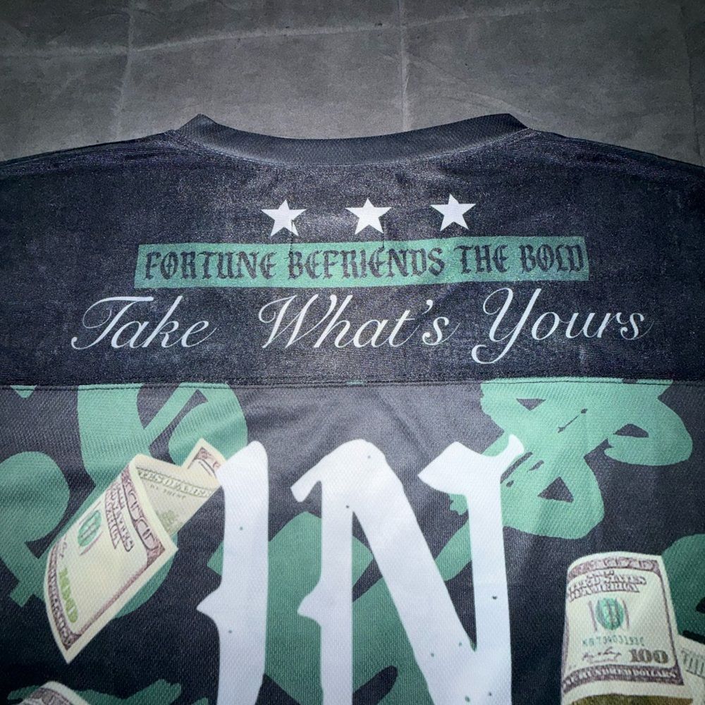 Reason Men's Black and Green 'Paid' Graphic Jersey Size XL - Picture 10 of 11